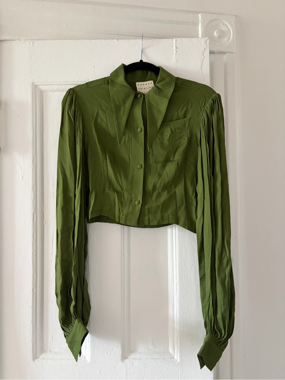 Hannah Kristina Metz Cropped Button-Up Blouse